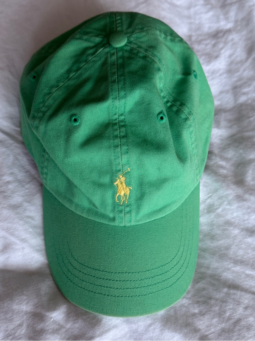 Ralph Lauren Green Baseball Cap with Yellow Polo Logo